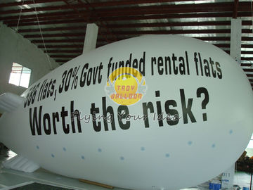 White Inflatable Giant Advertising Balloons blimps with Full digital printing for parties