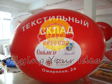 Sportif etkinlikler için Tam dijital baskılı Büyük Kırmızı Şişme Reklam Oval Balon