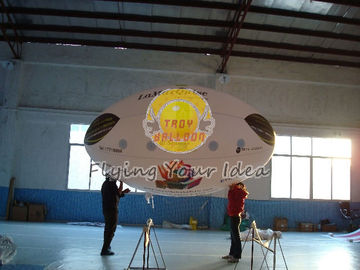 3.5 * 2m Yeniden Şişme Reklam Oval Balon, 0.18mm helyum kalite PVC, açılış etkinlikleri için iki taraflı baskı